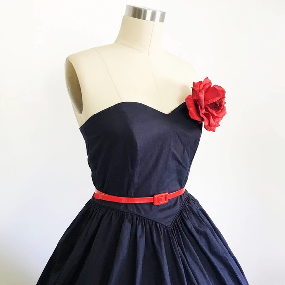 Laura Ashley Strapless Blue Dress - Picture 6 of 8